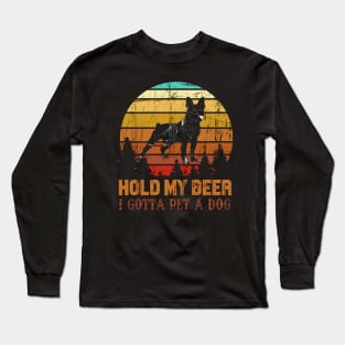 Holding My Beer I Gotta Pet This Boston Terrier Long Sleeve T-Shirt